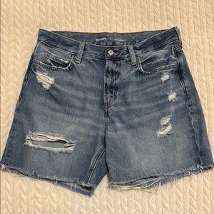 Old Navy Women's Ripped Jean Shorts - Dark Blue